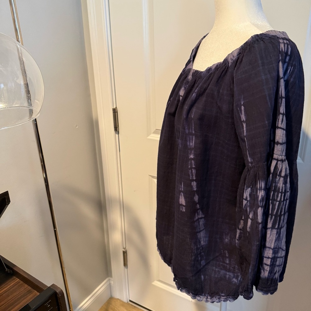 Ivy Jane Midnight Blue Tie-Dye Off-Shoulder Blouse Super cute Boho style - Picture 4 of 9